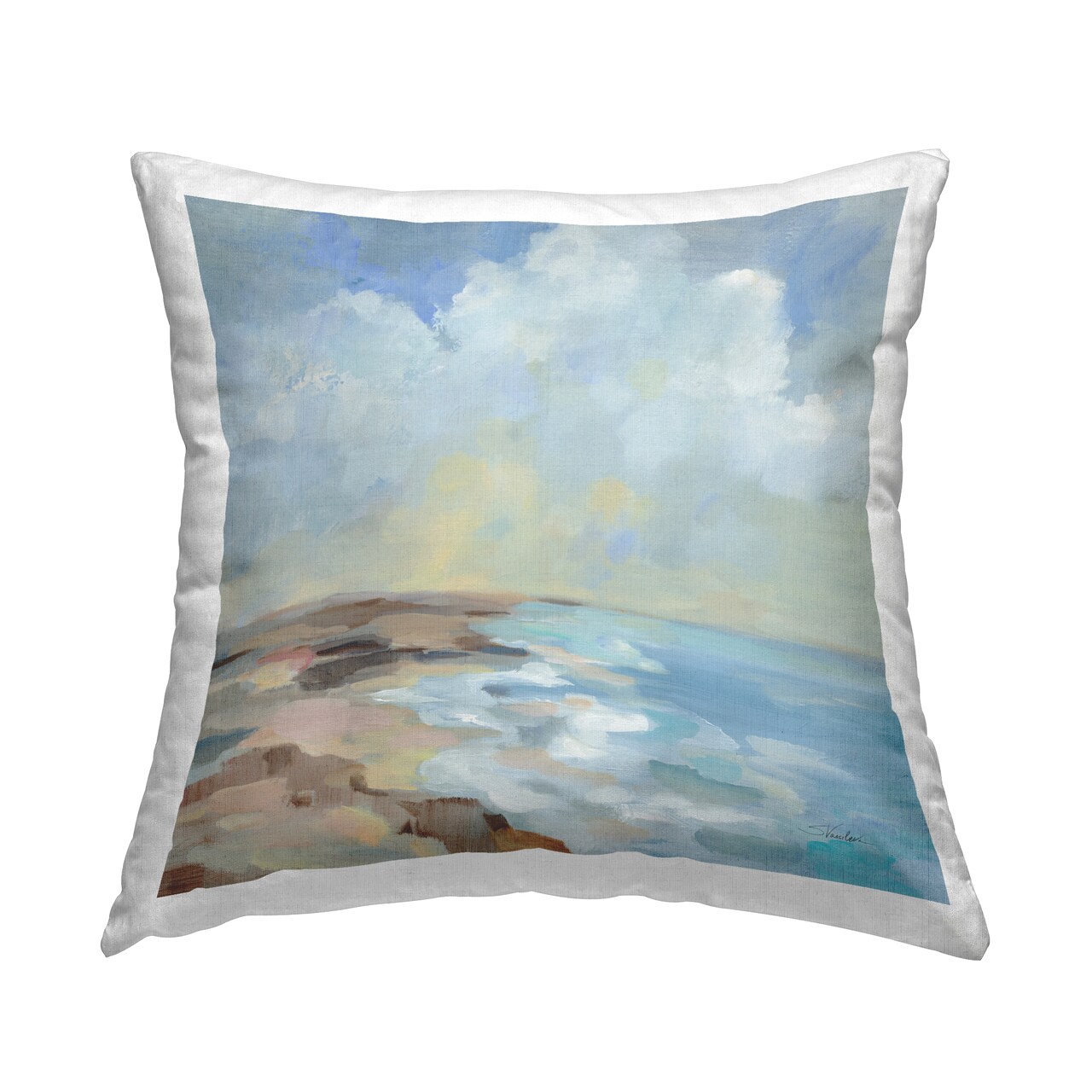 By The Beach Shore Decorative Printed Throw Pillow Design by Silvia Vassileva, 18 x 7 x 18